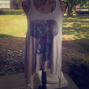 Chic Elephant Asymmetrical Tank